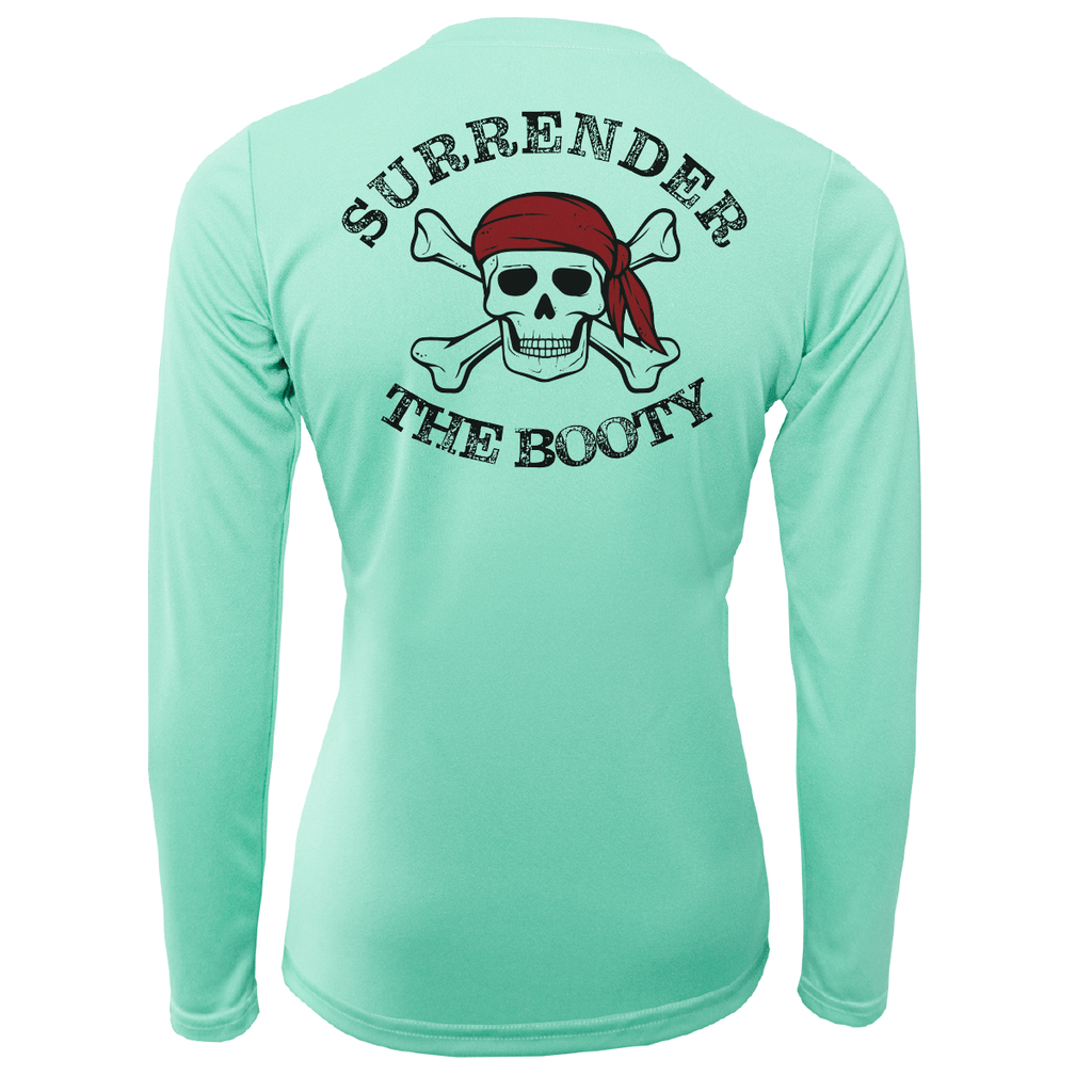 Saltwater Born UPF 50+ Long Sleeve XS / SEAFOAM Florida Freshwater Born "Surrender The Booty" Women's Long Sleeve UPF 50+ Dry-Fit Shirt