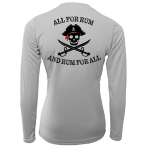 Saltwater Born UPF 50+ Long Sleeve XS / SILVER Florida Freshwater Born "All For Rum and Rum For All" Women's Long Sleeve UPF 50+ Dry-Fit Shirt