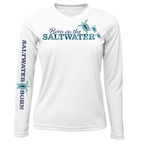 Saltwater Born UPF 50+ Long Sleeve XS / WHITE Key West "Born On The Saltwater" Long Sleeve UPF 50+ Dry-Fit Shirt