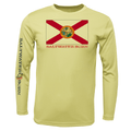 Saltwater Born UPF 50+ Long Sleeve YOUTH S / CANARY Key West, FL Flag Boy's Long Sleeve UPF 50+ Dry-Fit Shirt