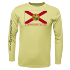 Saltwater Born UPF 50+ Long Sleeve YOUTH S / CANARY Key West, FL Flag Boy's Long Sleeve UPF 50+ Dry-Fit Shirt