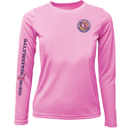 Saltwater Born UPF 50+ Long Sleeve YOUTH S / PINK Key West, FL Saltwater Born Circle Logo Girl's Long Sleeve UPF 50+ Dry-Fit Shirt