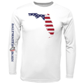 Saltwater Born UPF 50+ Long Sleeve YOUTH S / WHITE Key West, FL Florida USA Boy's Long Sleeve UPF 50+ Dry-Fit Shirt