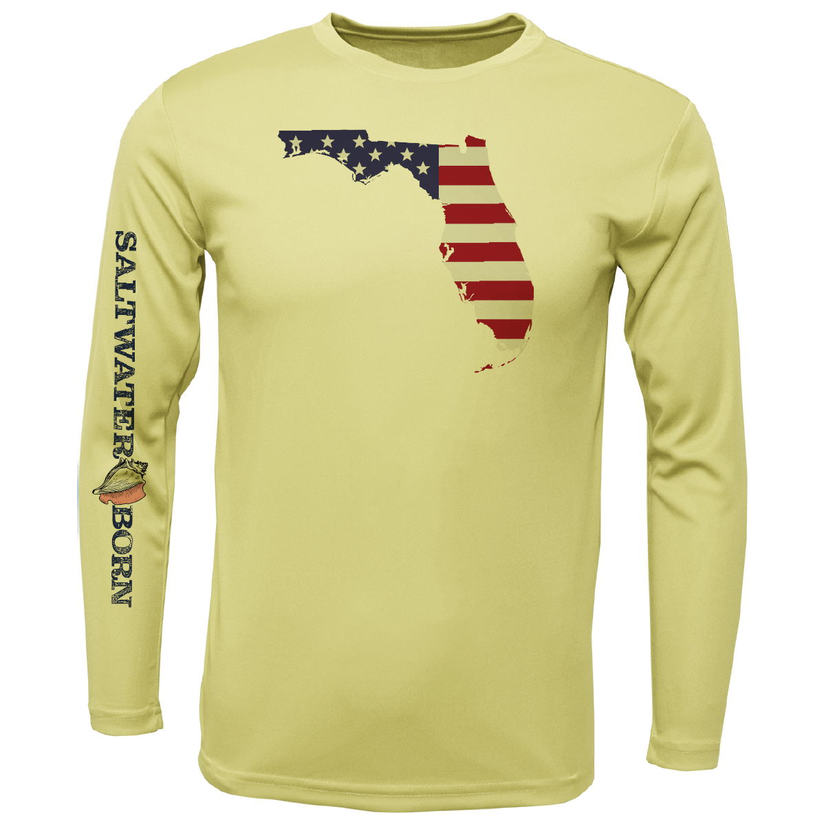 Saltwater Born UPF 50+ Long Sleeve YOUTH XS / CANARY Key West, FL Florida USA Boy's Long Sleeve UPF 50+ Dry-Fit Shirt