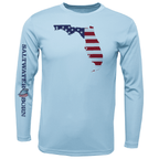 Saltwater Born UPF 50+ Long Sleeve YOUTH XS / ICE BLUE Key West, FL Florida USA Boy's Long Sleeve UPF 50+ Dry-Fit Shirt