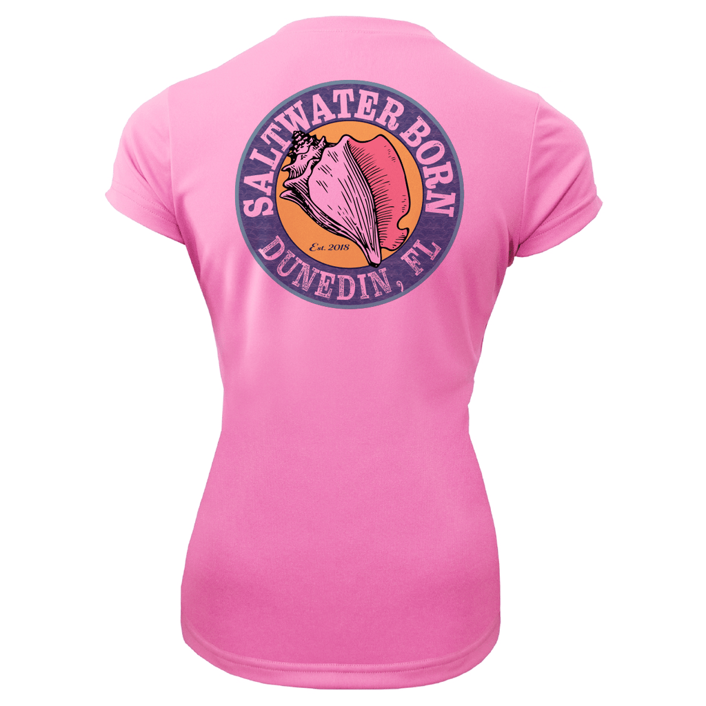 Saltwater Born UPF 50+ Short Sleeve Dunedin Florida Girl Women's Short Sleeve UPF 50+ Dry-Fit Shirt