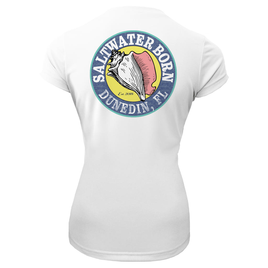 Saltwater Born UPF 50+ Short Sleeve Dunedin Florida Girl Women's Short Sleeve UPF 50+ Dry-Fit Shirt