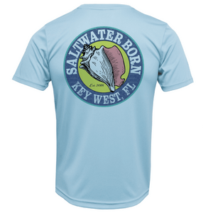 Saltwater Born UPF 50+ Short Sleeve Key West, FL Mahi on Chest Short Sleeve UPF 50+ Dry-Fit Shirt