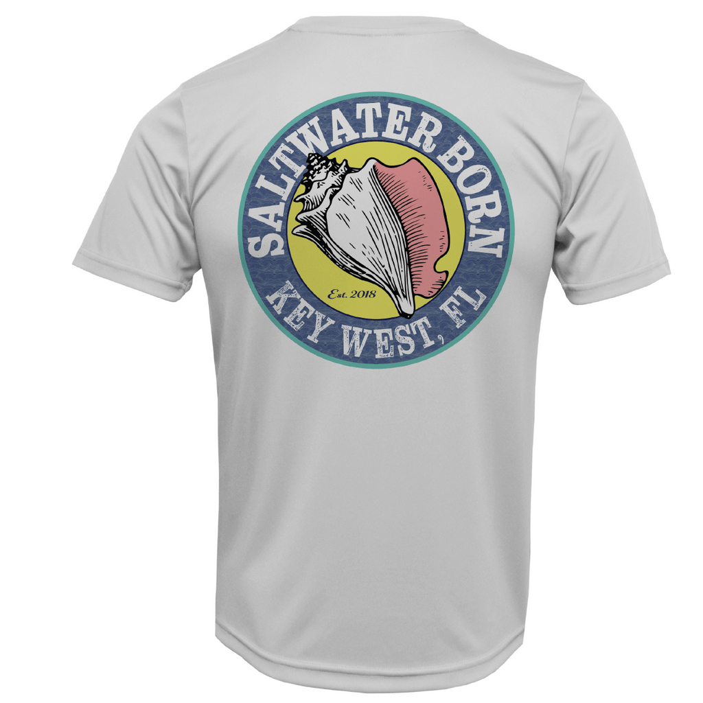 Saltwater Born UPF 50+ Short Sleeve Key West, FL Mahi on Chest Short Sleeve UPF 50+ Dry-Fit Shirt