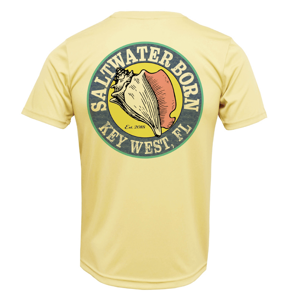 Saltwater Born UPF 50+ Short Sleeve Key West, FL Mahi on Chest Short Sleeve UPF 50+ Dry-Fit Shirt
