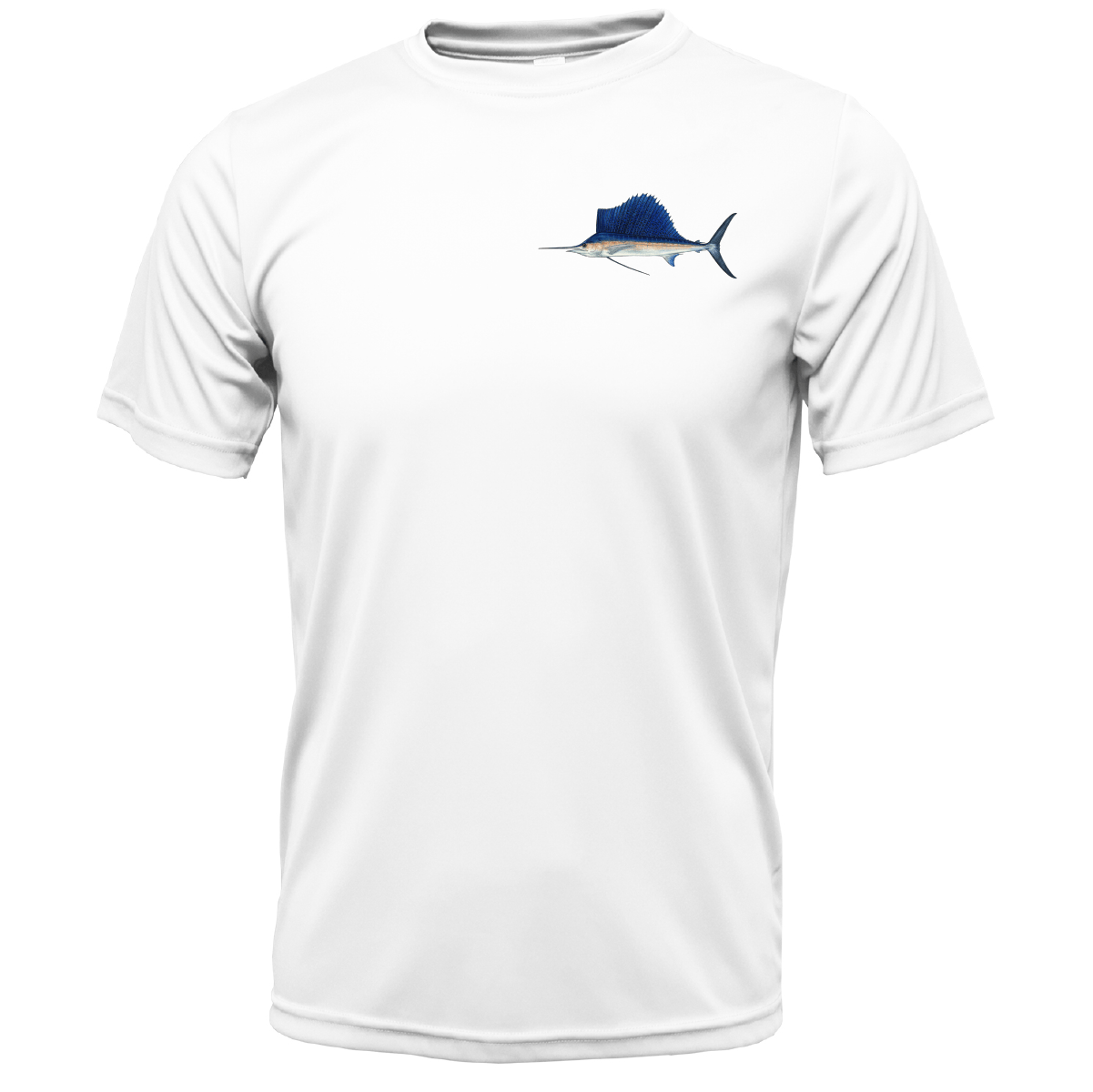 Saltwater Born UPF 50+ Short Sleeve Key West, FL Sailfish on Chest Short Sleeve UPF 50+ Dry-Fit Shirt