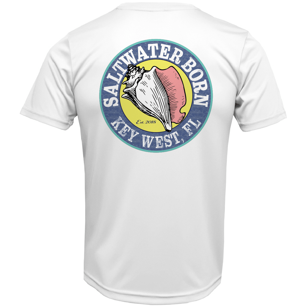 Saltwater Born UPF 50+ Short Sleeve Key West, FL Sailfish on Chest Short Sleeve UPF 50+ Dry-Fit Shirt