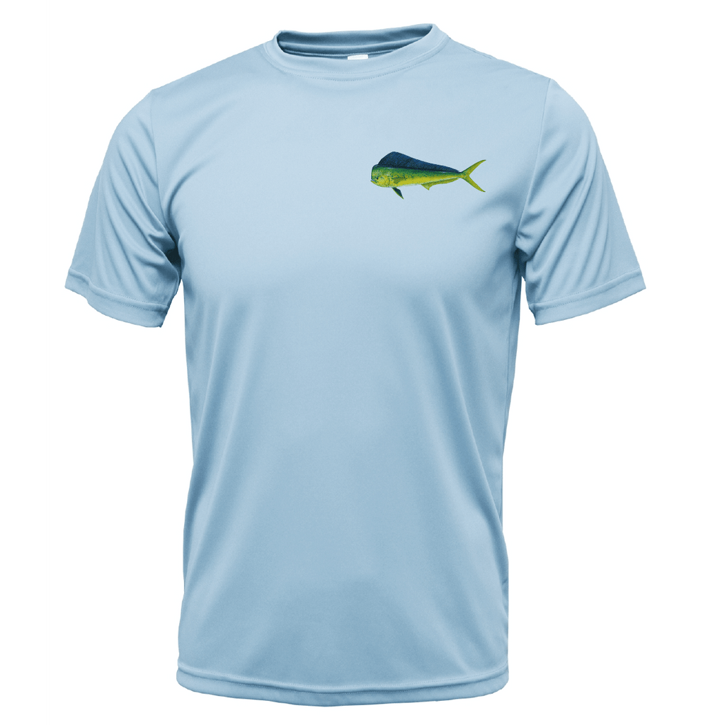 Saltwater Born UPF 50+ Short Sleeve M / ICE BLUE Key West, FL Mahi on Chest Short Sleeve UPF 50+ Dry-Fit Shirt