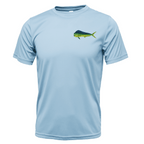 Saltwater Born UPF 50+ Short Sleeve M / ICE BLUE Key West, FL Mahi on Chest Short Sleeve UPF 50+ Dry-Fit Shirt