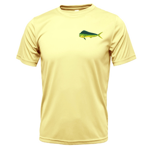 Saltwater Born UPF 50+ Short Sleeve S / CANARY Key West, FL Mahi on Chest Short Sleeve UPF 50+ Dry-Fit Shirt