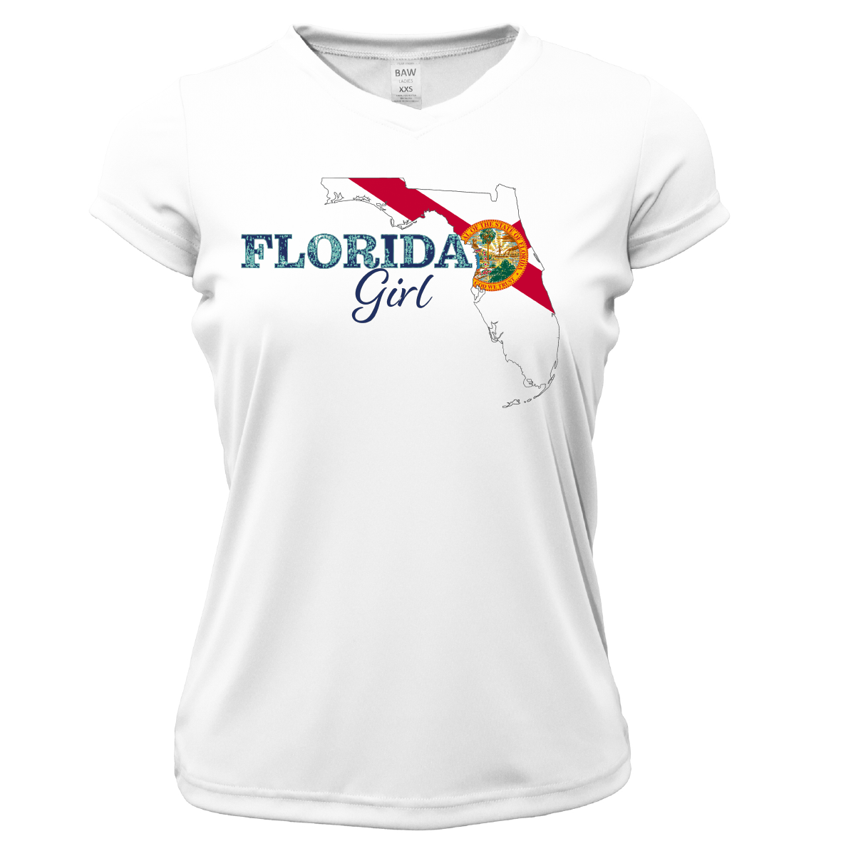 Saltwater Born UPF 50+ Short Sleeve XS / WHITE Dunedin Florida Girl Women's Short Sleeve UPF 50+ Dry-Fit Shirt