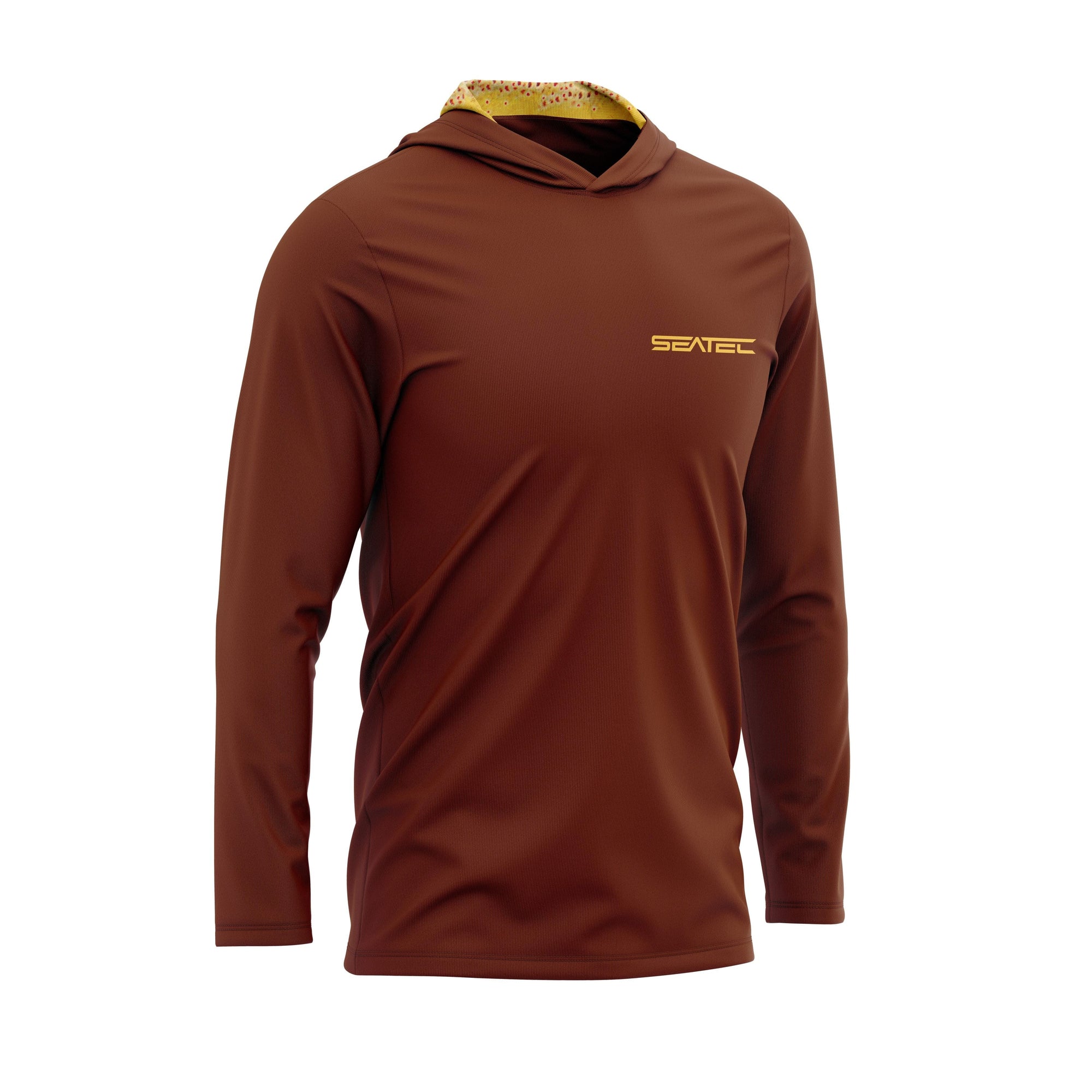 Seatec Outfitters Performance Shirts MEN'S SPORT TEC | MINIMALIST BROWN TROUT | HOODED