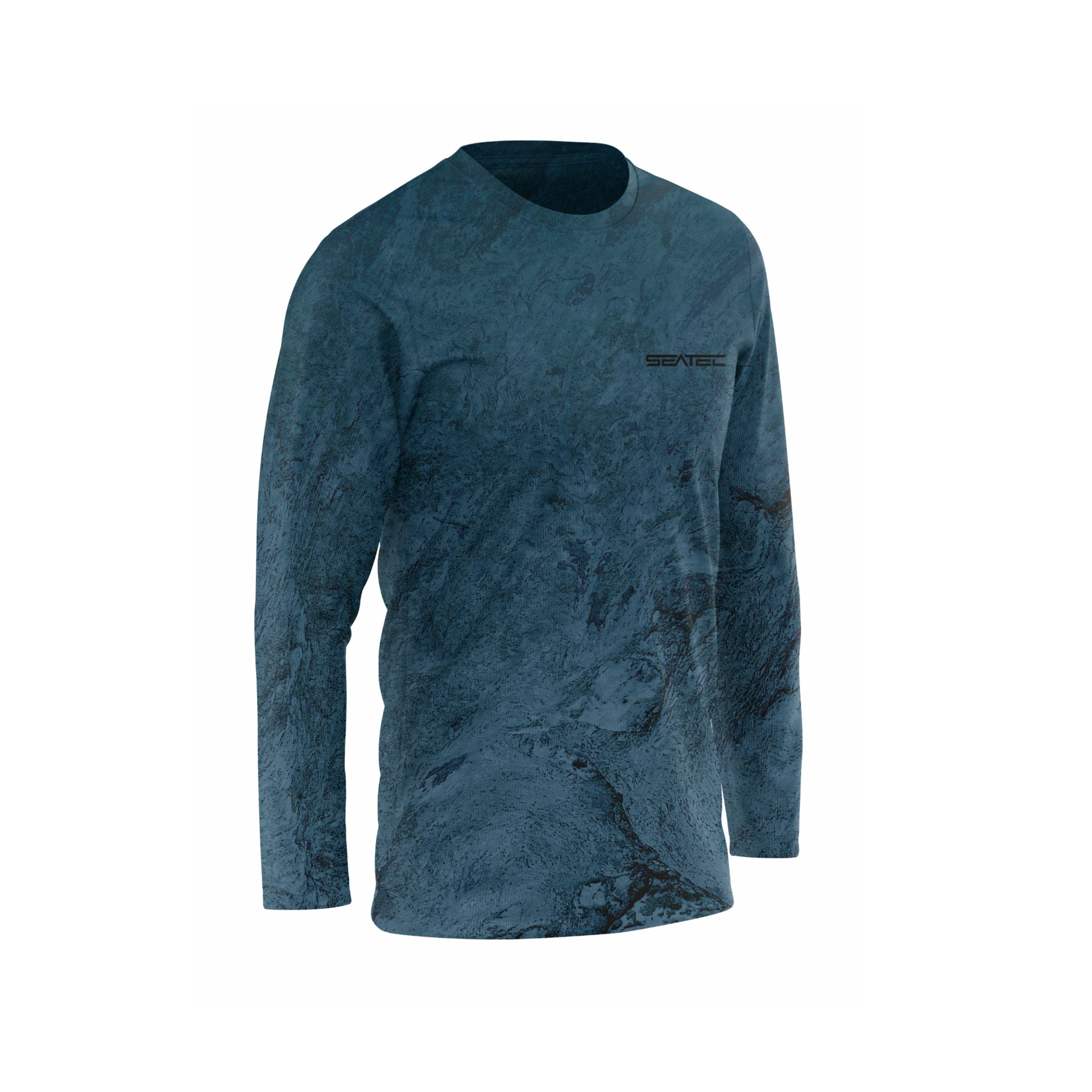 Men's Sport Tec | Ocean Camo | Crew Shirt in Blue | Size 2XS