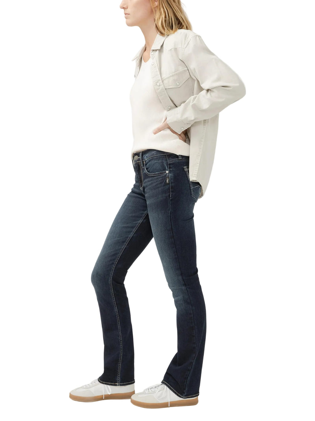 SILVER JEANS Jeans Silver Jeans Co Women's Indigo Suki Mid Rise Slim Bootcut Jeans L93616EDB405