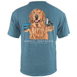 Simply Southern Shirts Simply Southern Men's Golden Light Teal Short Sleeve T-Shirt
