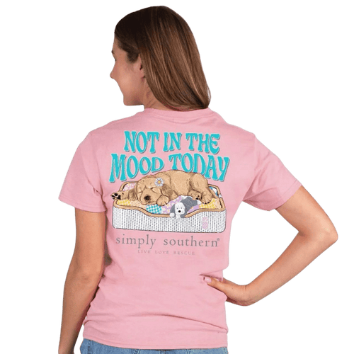 Simply Southern Women's Pink Not In The Mood Today Short Sleeve T