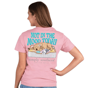 Simply Southern Shirts Simply Southern Women's Pink Not In The Mood Today Short Sleeve T-Shirt