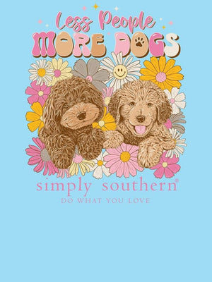 SIMPLY SOUTHERN Shirts Simply Southern Women's Pool Blue More Dogs Long Sleeve T-Shirt