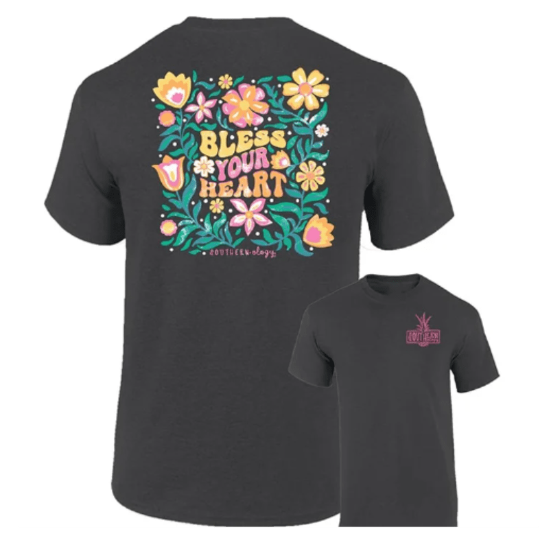 Southernology Shirts Southernology Women's Flower Power Bless Your Heart Short Sleeve T-Shirt
