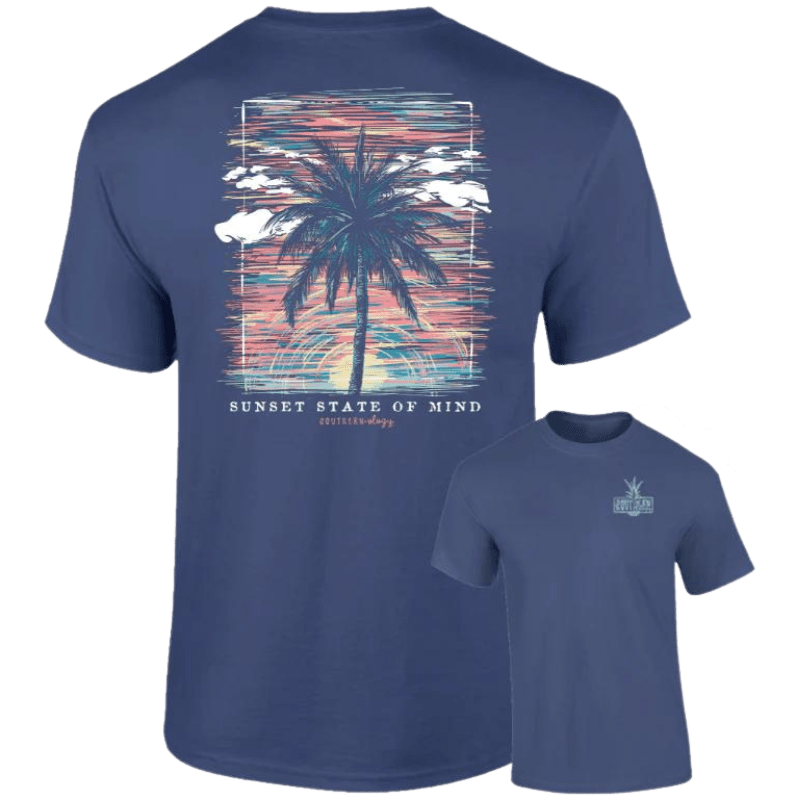 Southernology Shirts Southernology Women's Palm Sunset Short Sleeve Graphic T-Shirt