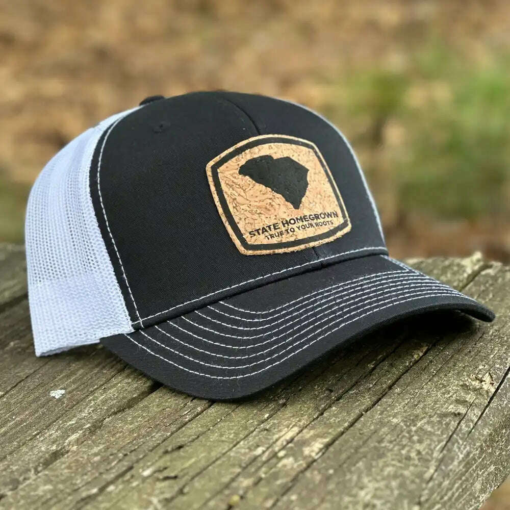 State Homegrown Hats Adult / Black/White South Carolina Cork Trucker Hat