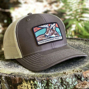 State Homegrown Hats Brown/Khaki Whitetail Deer Trucker Hat