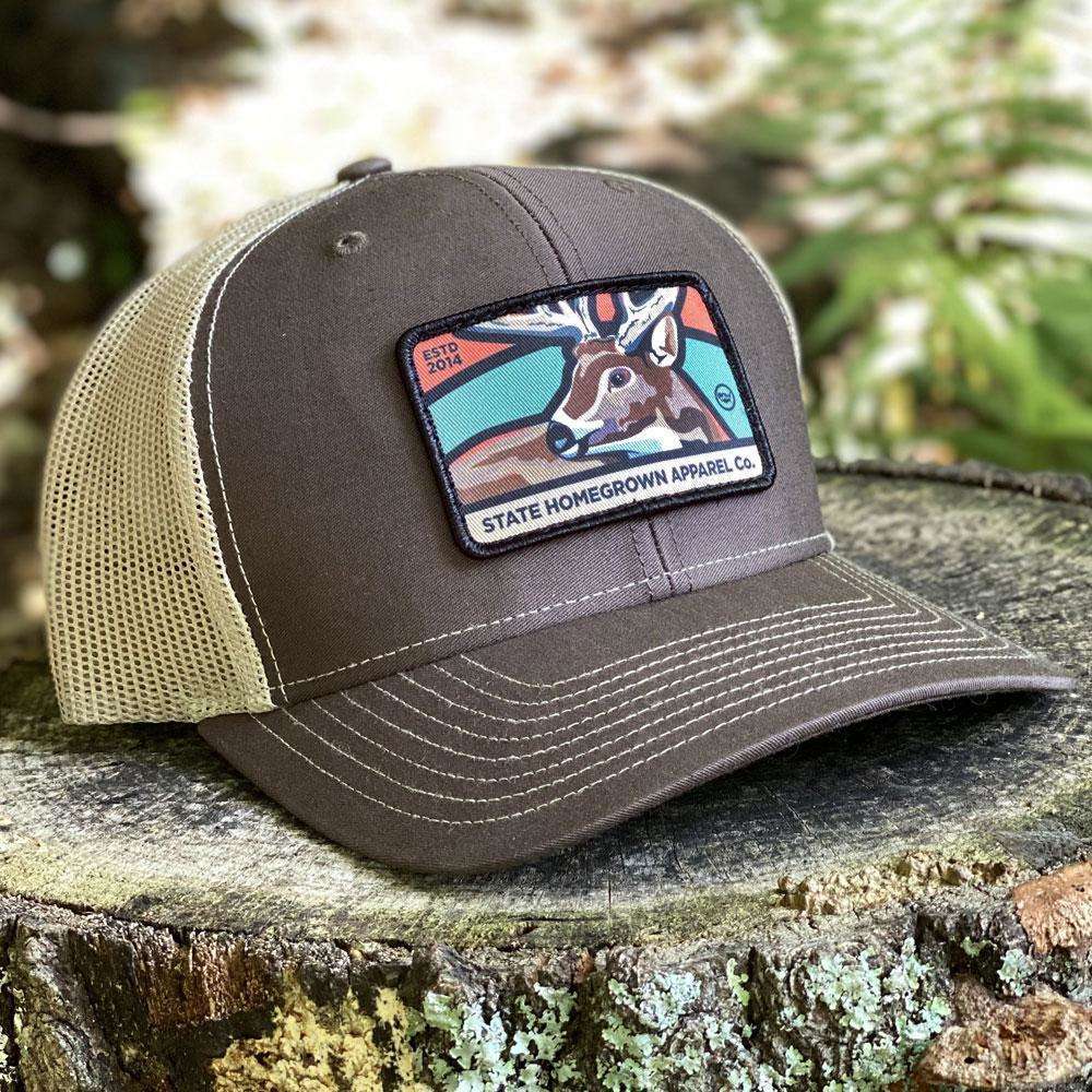 STATE HOMEGROWN Hats Brown/Khaki Whitetail Deer Trucker Hat