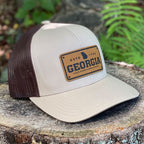 STATE HOMEGROWN Hats Khaki/Brown-Tan Georgia License Plate Trucker Hat