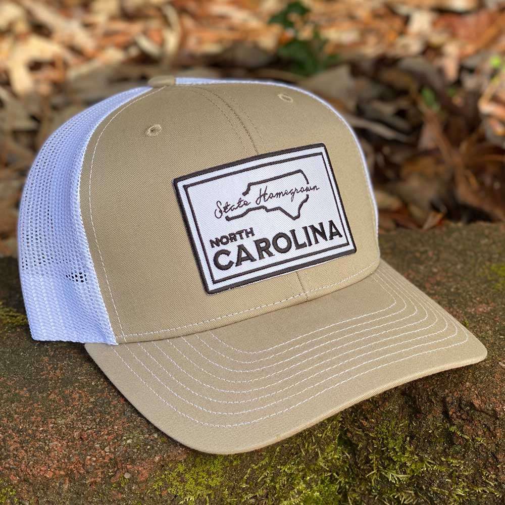 STATE HOMEGROWN Hats Khaki/White / Adult North Carolina Roots Trucker Hat