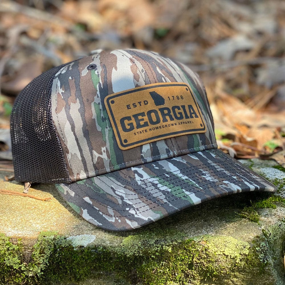 STATE HOMEGROWN Hats RealTree Camo Georgia License Plate Trucker Hat