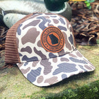 State Homegrown Headwear Georgia Pride Leather Patch Trucker Hat