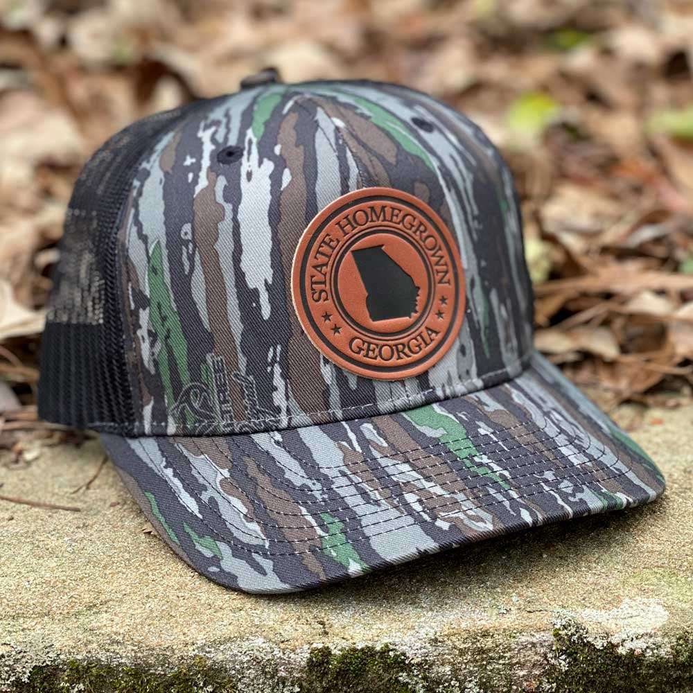 State Homegrown Headwear Georgia Pride Leather Patch Trucker Hat