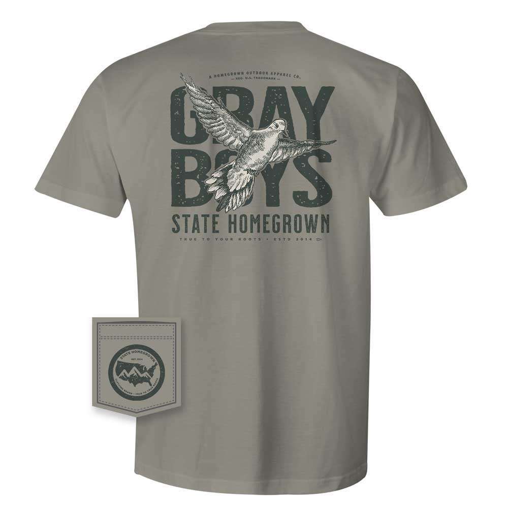 State Homegrown Shirts Gray Boys Pocket Tee