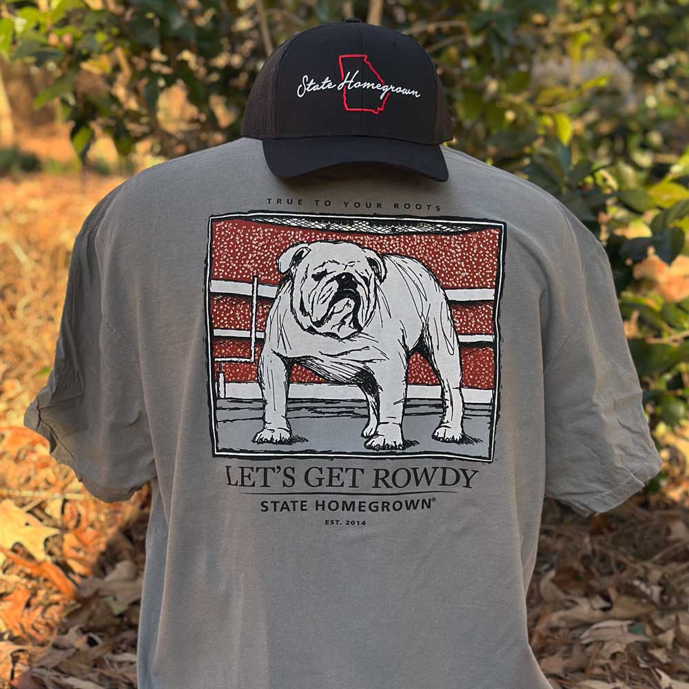 State Homegrown Shirts Let's Get Rowdy Bulldog Pocket Tee - Comfort Color