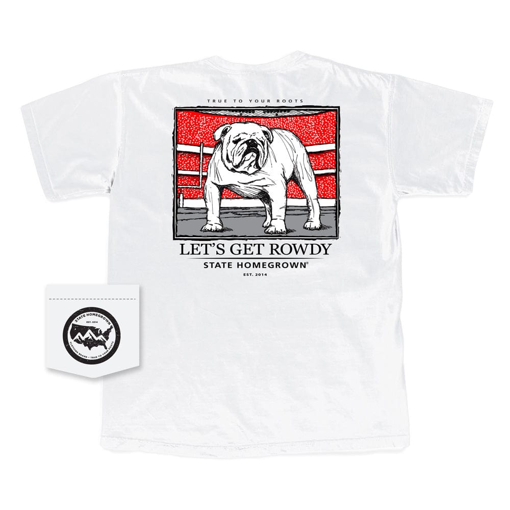 State Homegrown Shirts Let's Get Rowdy Bulldog Pocket Tee - Comfort Color