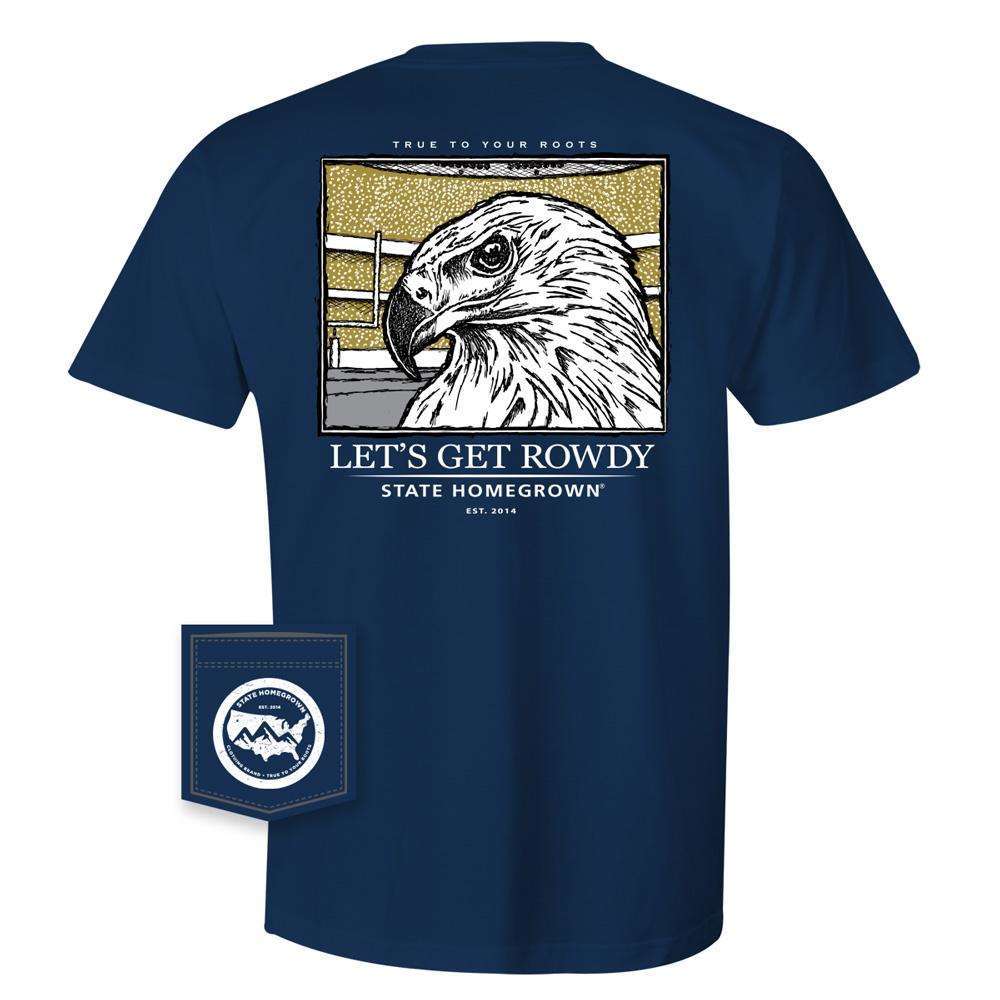 State Homegrown Shirts Let's Get Rowdy Eagle Pocket Tee