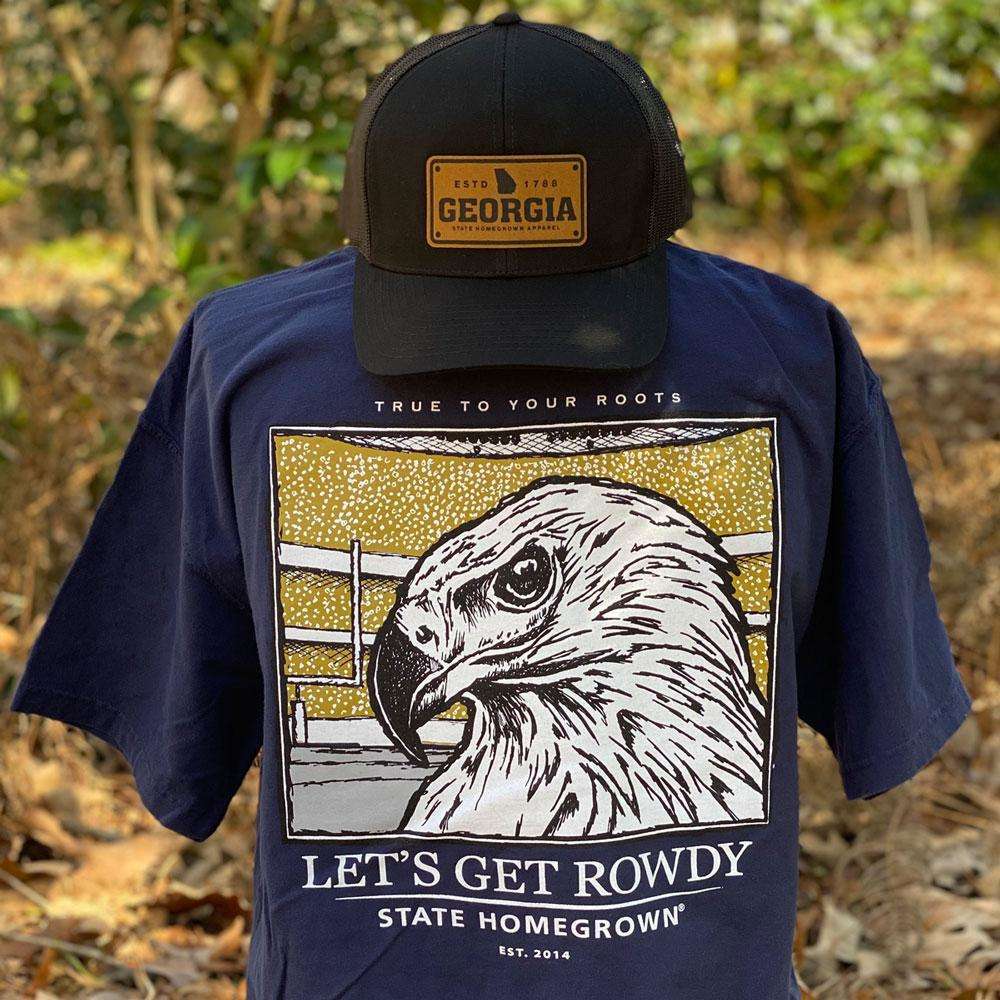 State Homegrown Shirts Let's Get Rowdy Eagle Pocket Tee
