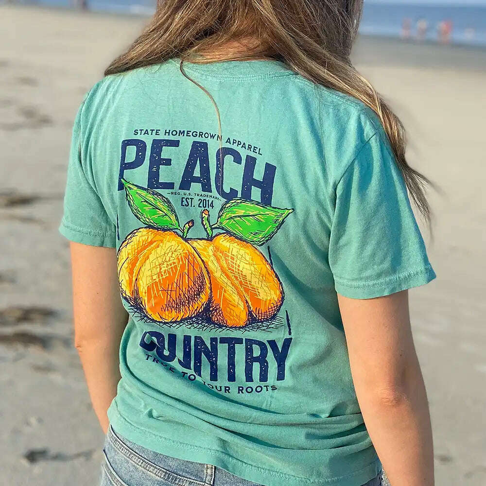 State Homegrown Shirts Peach Country Tee - Comfort Color