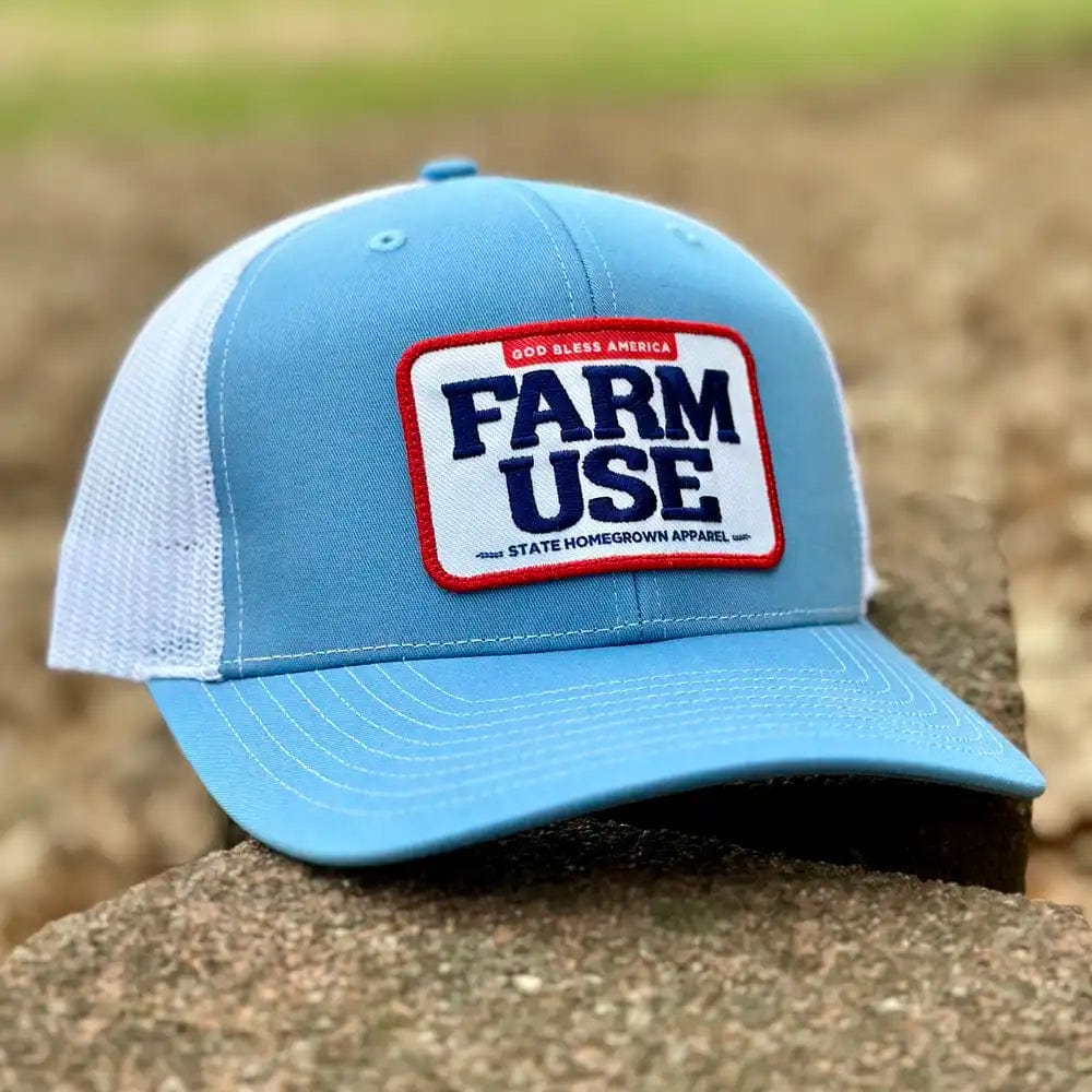 State Homegrown White/Columbia Blue / Adult Farm Use Trucker