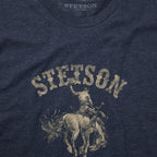 STETSON APPAREL Shirts Stetson Men's Bucking Bronco Blue Short Sleeve Graphic Tee 11-076-0562-0862 BU