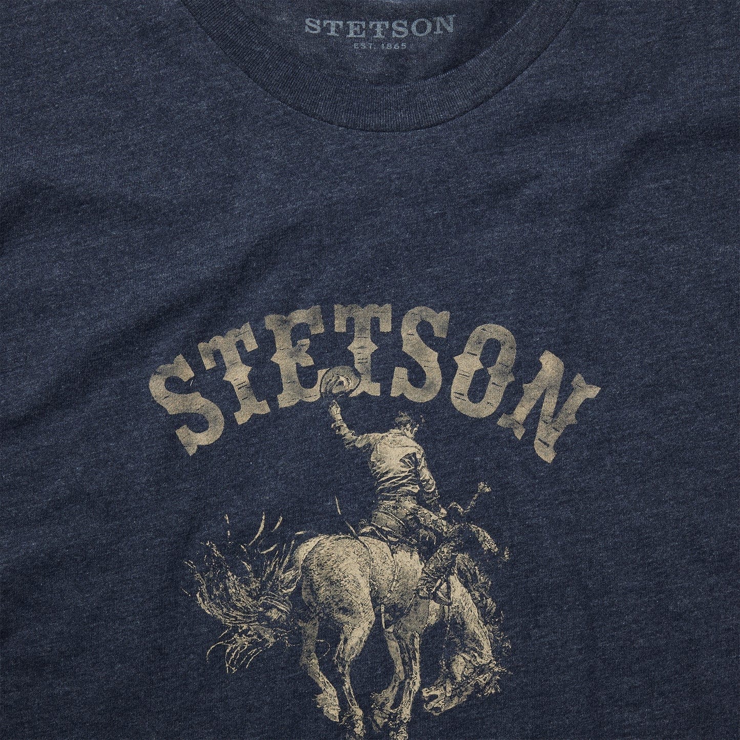 STETSON APPAREL Shirts Stetson Men's Bucking Bronco Blue Short Sleeve Graphic Tee 11-076-0562-0862 BU