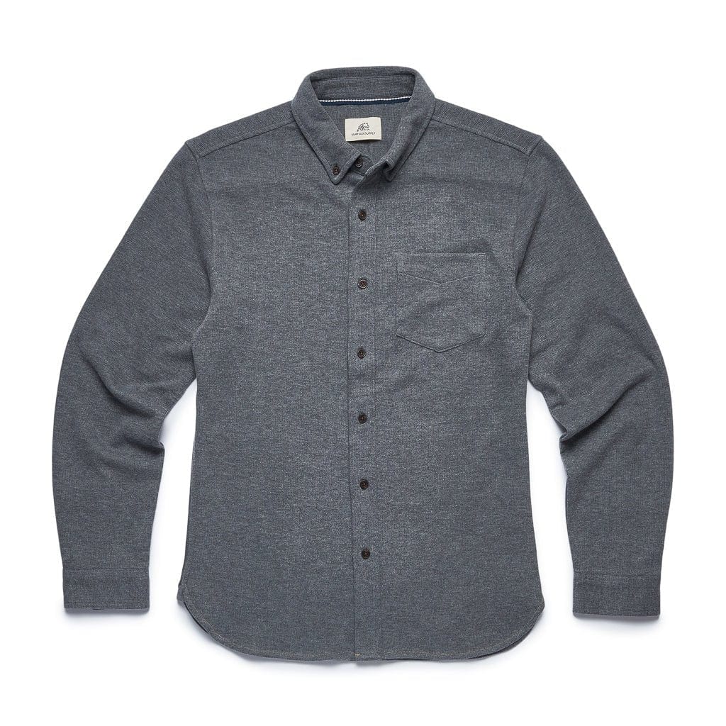Surfside Supply Co. Shirts & Tops Brian Rib Knit Shirt - Charcoal Heather