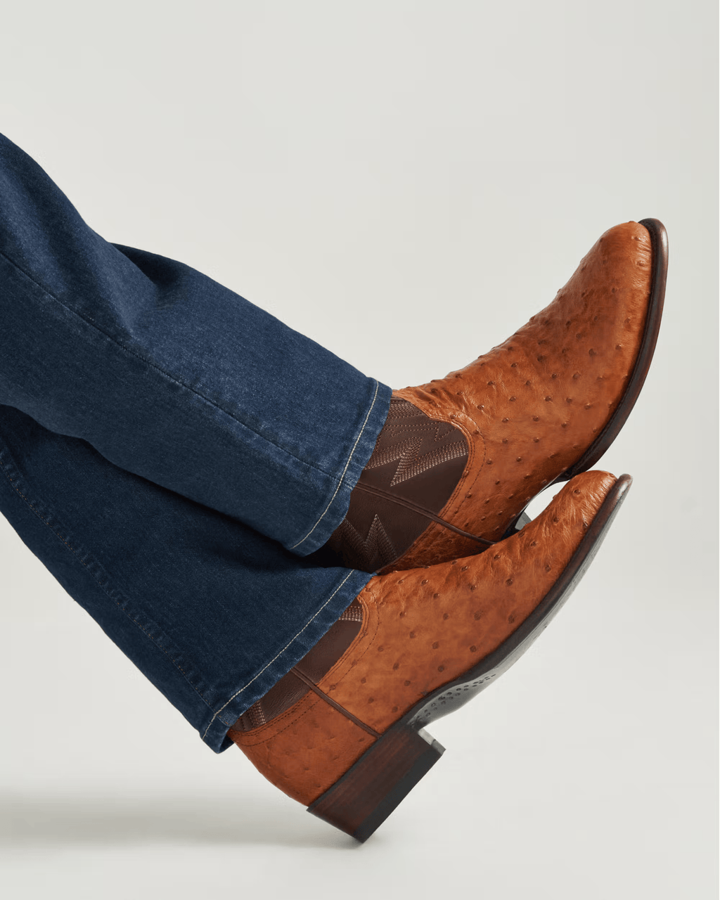 TECOVAS Boots Tecovas Men's The Wyatt Pecan Ostrich Cowboy Boots