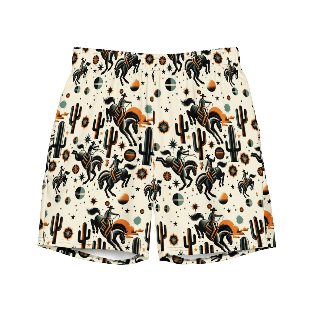 Texas Eclipse Outfitters 2XS Cosmic Rodeo: Bucking Space Bronco Swim Trunks