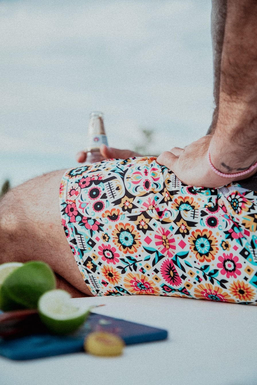 Texas Eclipse Outfitters Calavera Dreams: Dia de los Muertos Swim Trunks